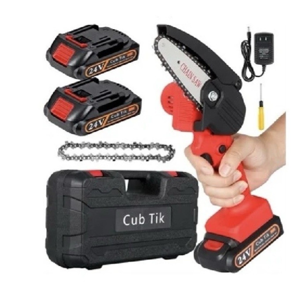 Cub Tik 4-Inch Cordless Mini Chainsaw Kit 24V Handheld Electric Pruning Saw